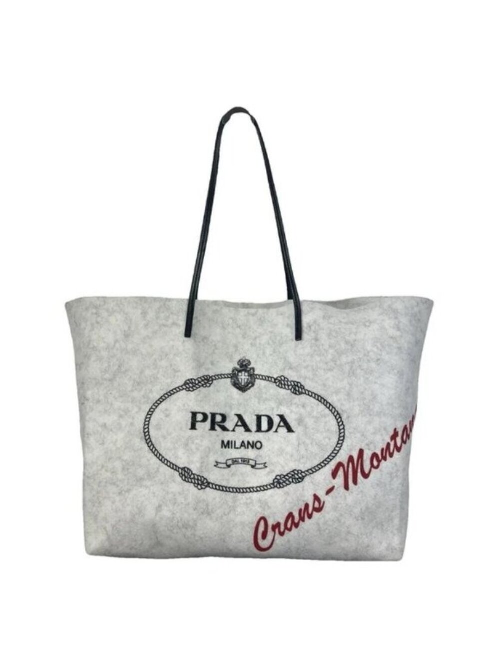 NWT PRADA Tote BAG Grey Felt 100% Authentic